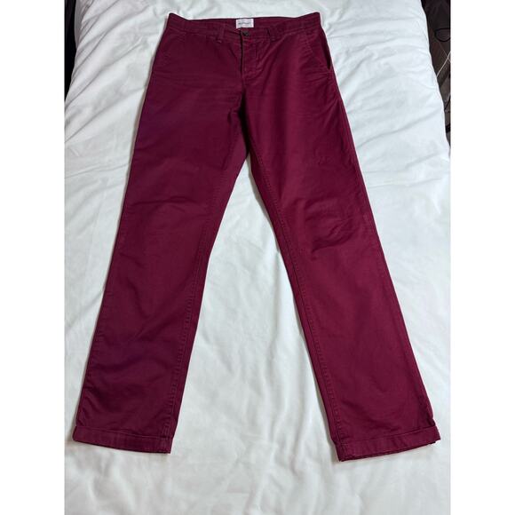 Norse Project Aros Heavy Chino Organic Cotton Pants Maroon Men’s Size 32 - Picture 1 of 8